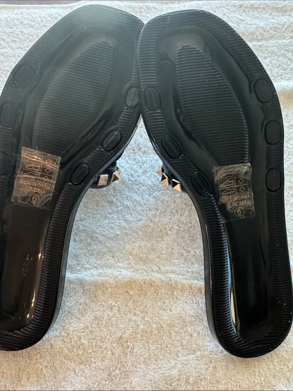 Black Studded Slide Mules - Picture 3 of 3